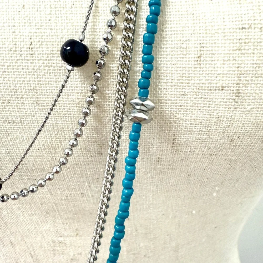 Lia Sophia Set of 2 Detachable Necklaces w/Infinite Clasp Silver Tone NWT
